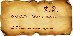 Kuchár Petróniusz névjegykártya